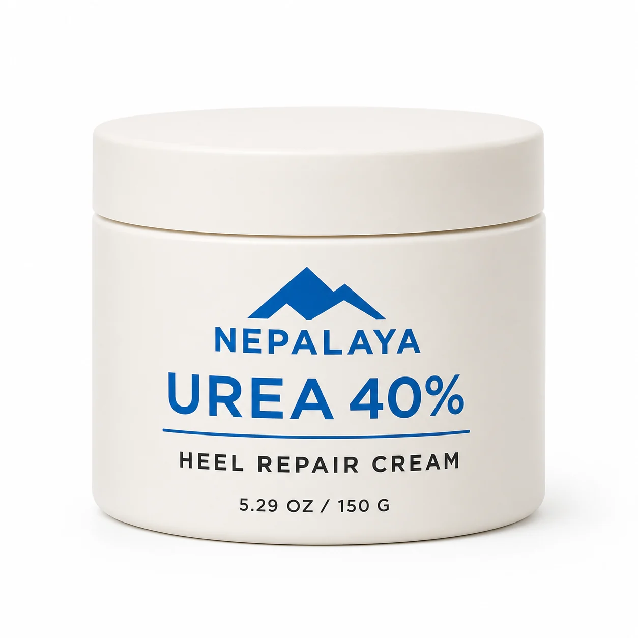 Nepalaya Urea 40% Heel Repair Cream in a matte off-white 5.29 oz jar